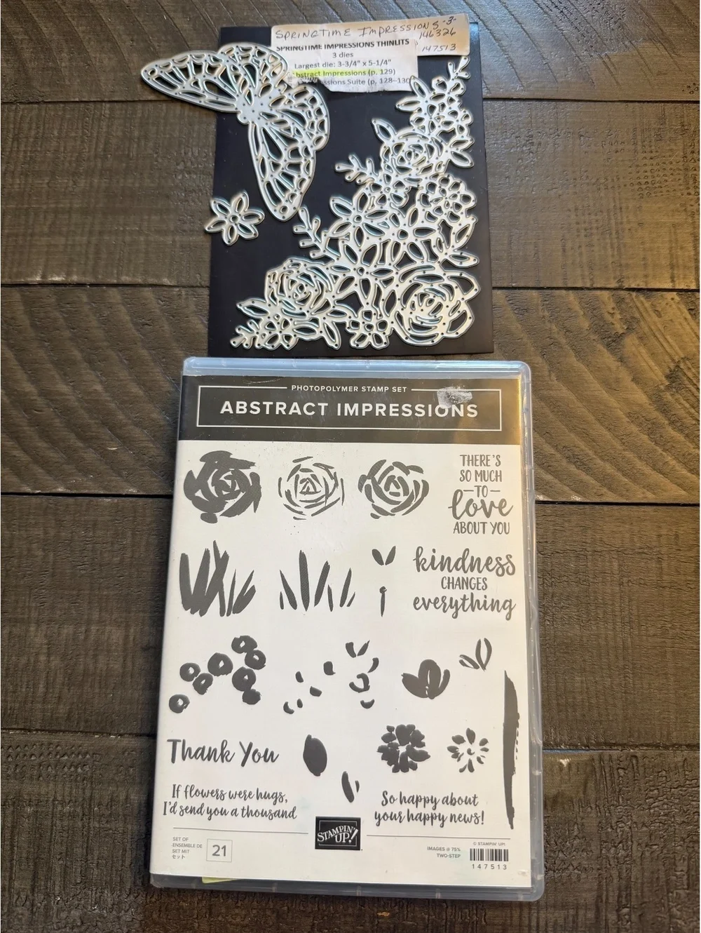 Stampin’ Up Abstract Impressions stamp set & Springtime Expressions die cut set